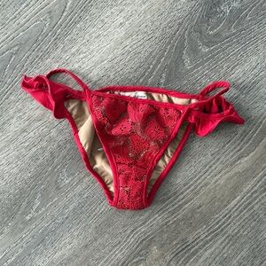 Red Lace Bikini Bottoms